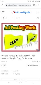 We are Hiring - Earn Rs.15000/- Per month - Simple Copy Paste Jobs