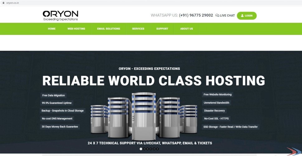 ORYON | Web Hosting, Cloud- Email Hosting, Managed and Unmanaged VPS, AWS Cloud, Domain Registration, G Suite & Office-365