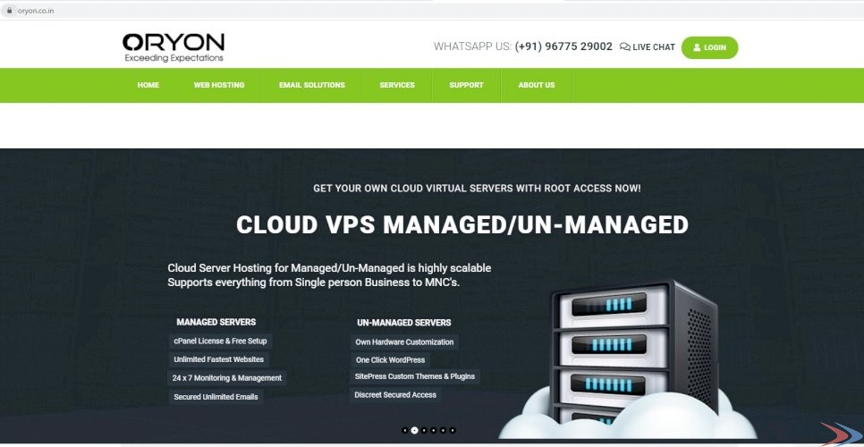 ORYON | Web Hosting, Cloud- Email Hosting, Managed and Unmanaged VPS, AWS Cloud, Domain Registration, G Suite & Office-365